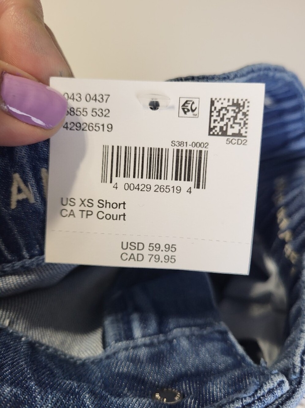 American Eagle Wide Leg Drawstring Pants Jeans Elastic Waist Button XS Short - Picture 5 of 11